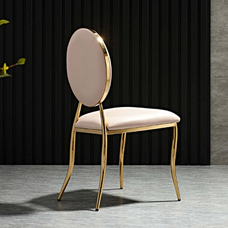Nordic Stainless Steel Leather Dining Chair