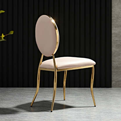 Nordic Stainless Steel Leather Dining Chair