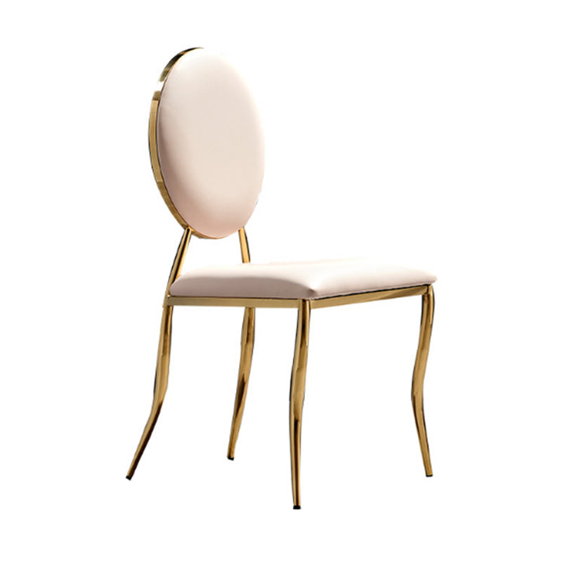 Nordic Stainless Steel Leather Dining Chair