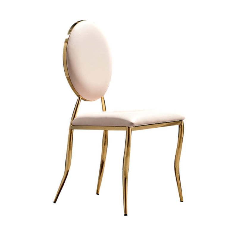 Nordic Stainless Steel Leather Dining Chair