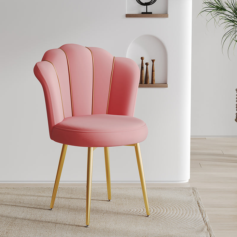 Nordic Frosted Velvet Steel Vanity Stool — Upgraded Latex / Lake Blue
