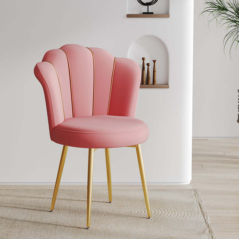 Nordic Frosted Velvet Steel Vanity Stool — Upgraded Latex / Lake Blue