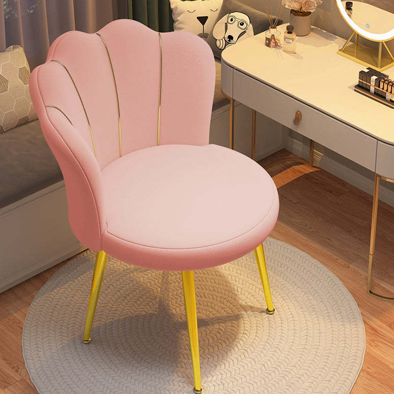 Nordic Frosted Velvet Steel Vanity Stool
