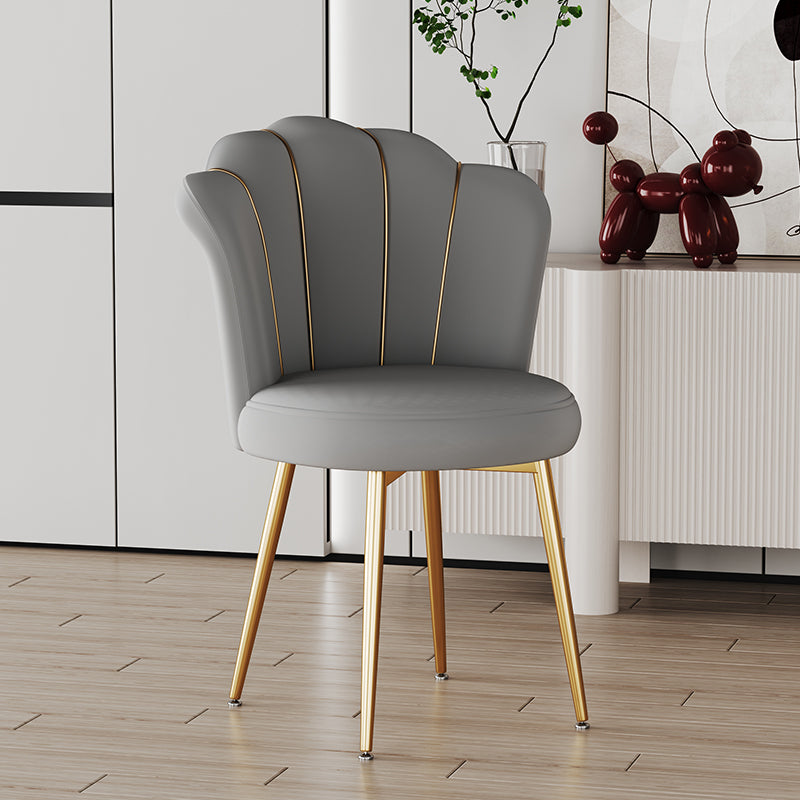 Nordic Frosted Velvet Steel Vanity Stool — Upgraded Latex / Light Gray