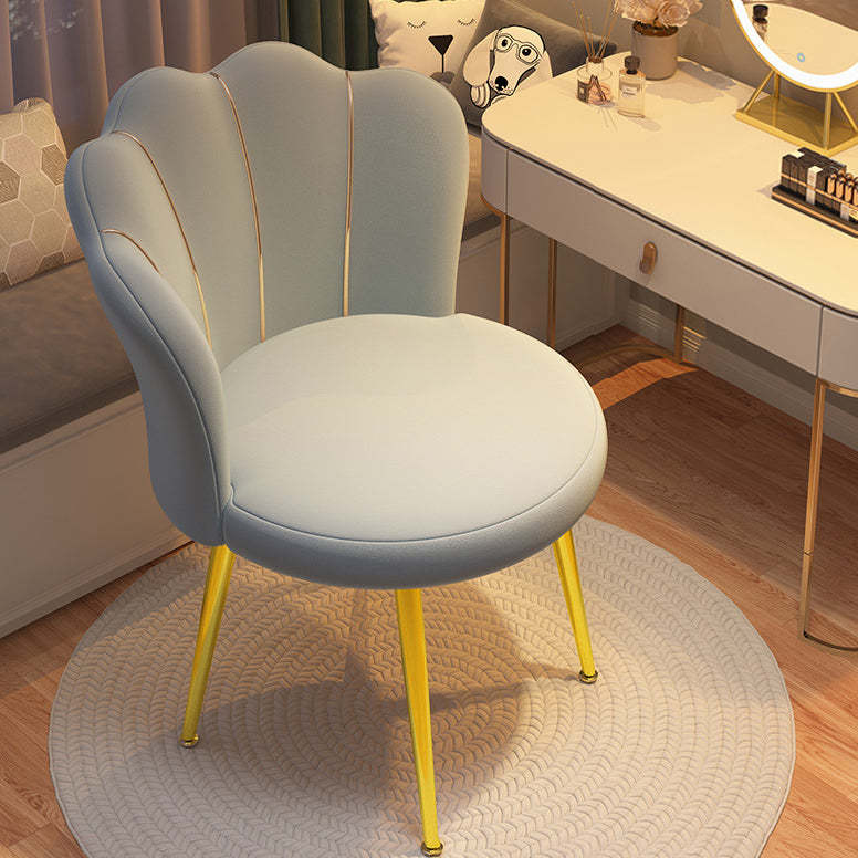 Nordic Frosted Velvet Steel Vanity Stool