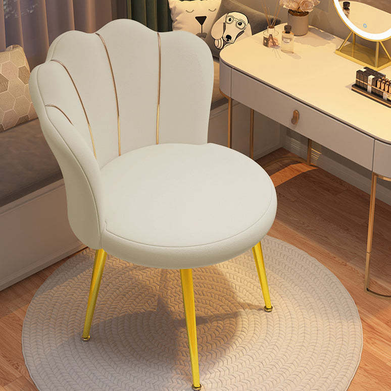 Nordic Frosted Velvet Steel Vanity Stool