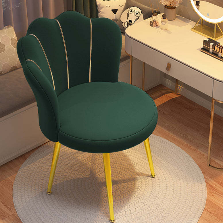 Nordic Frosted Velvet Steel Vanity Stool