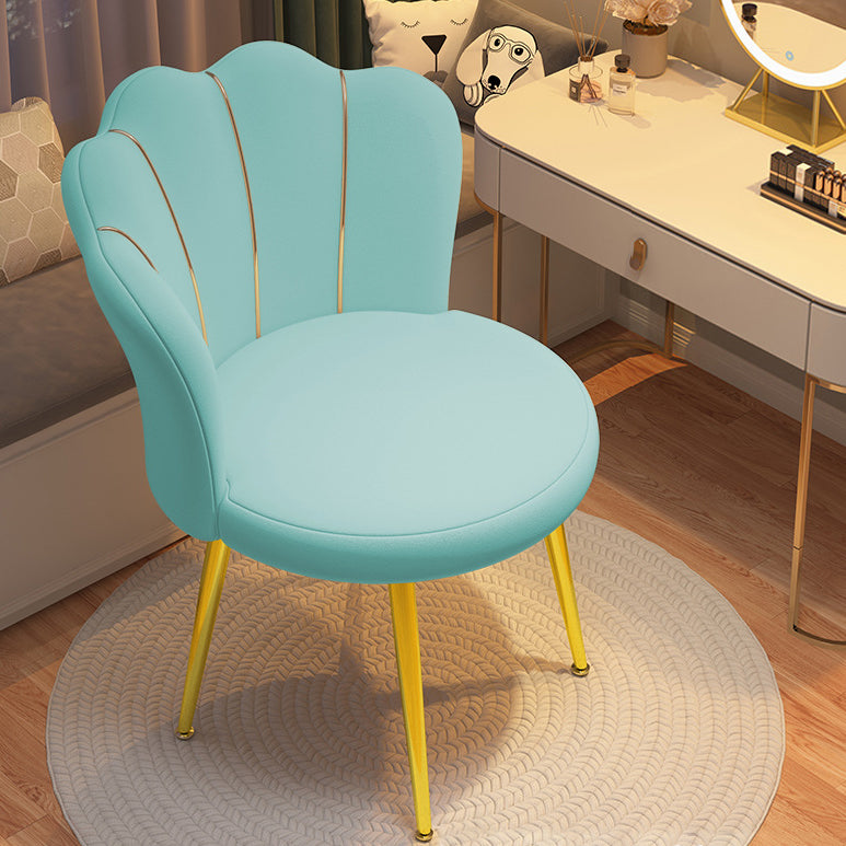 Nordic Frosted Velvet Steel Vanity Stool