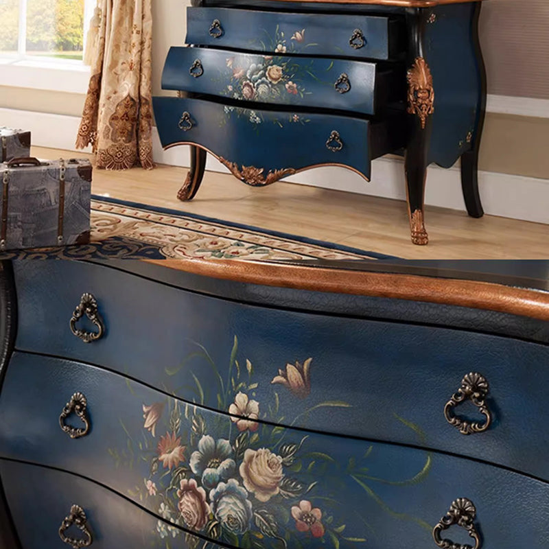 Vintage Patterned 3-Drawer Side Table