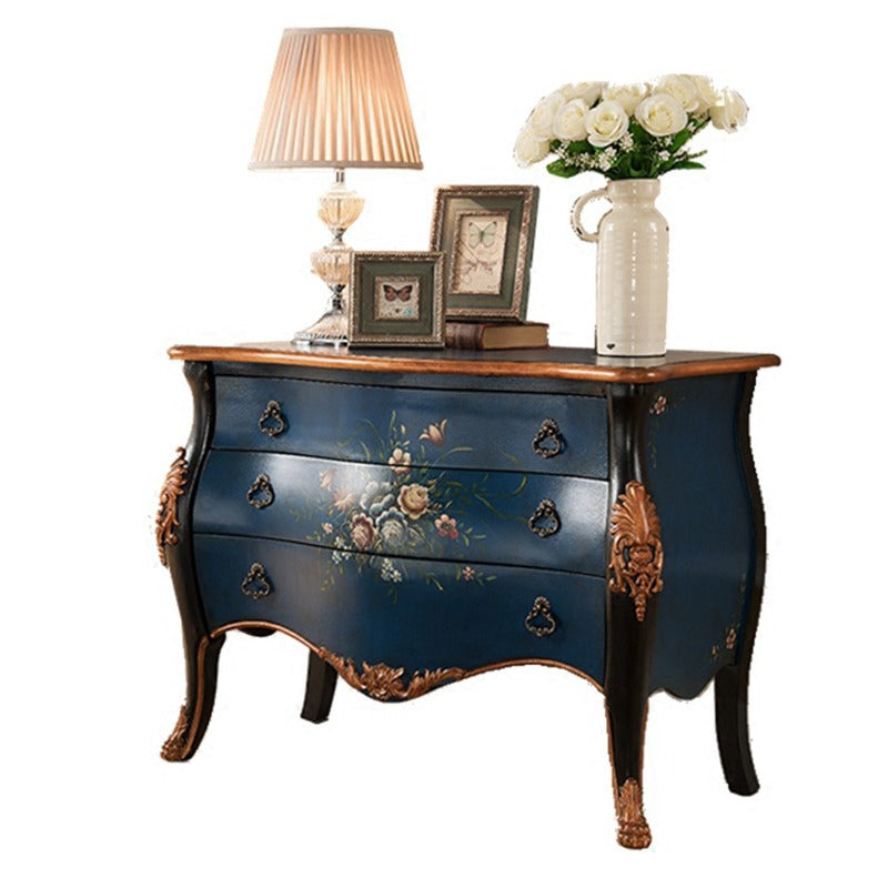 Vintage Patterned 3-Drawer Side Table
