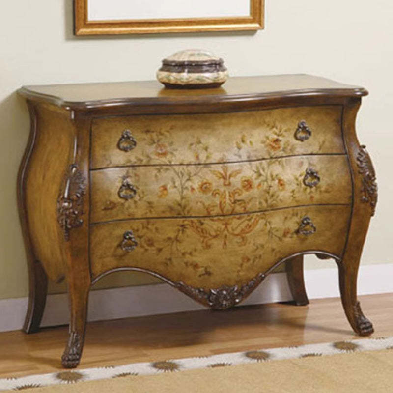 Vintage Patterned 3-Drawer Side Table — C
