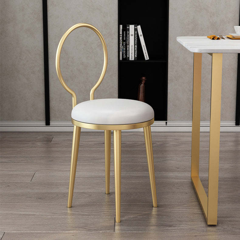 Nordic Flannelette Leather Iron Dining Chair