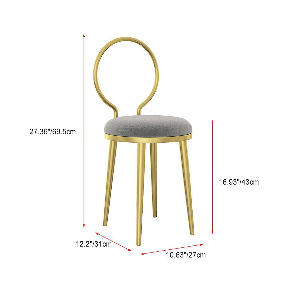 Nordic Flannelette Leather Iron Dining Chair — Flannelette & Gray