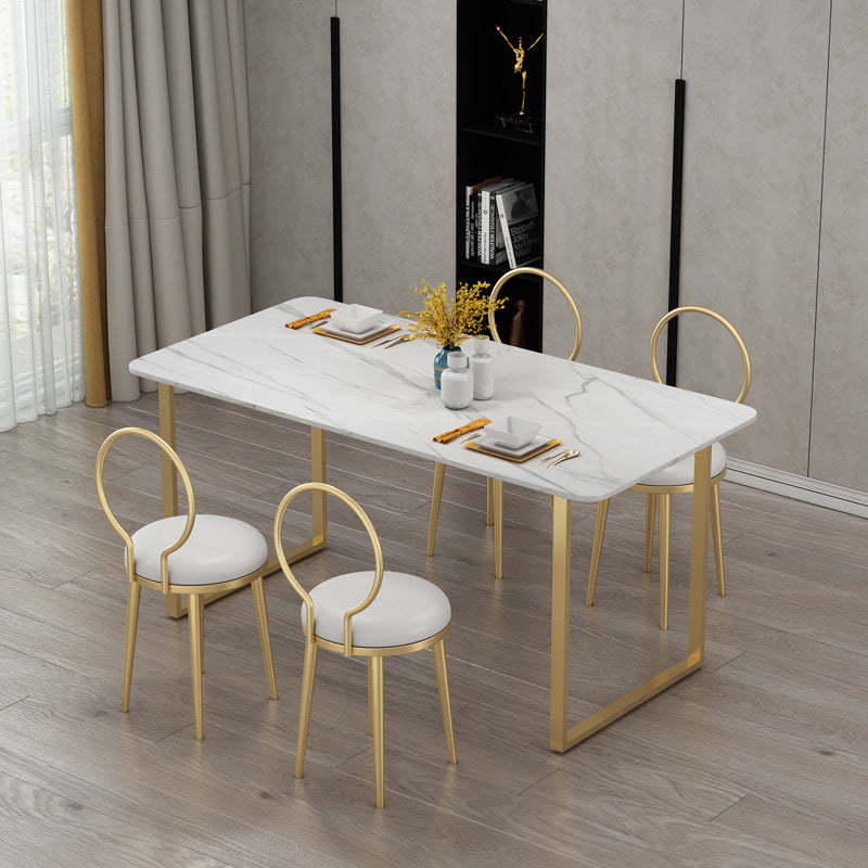 Gray leather flannelette dining chairs & benches - nordic — Genuine Leather / White