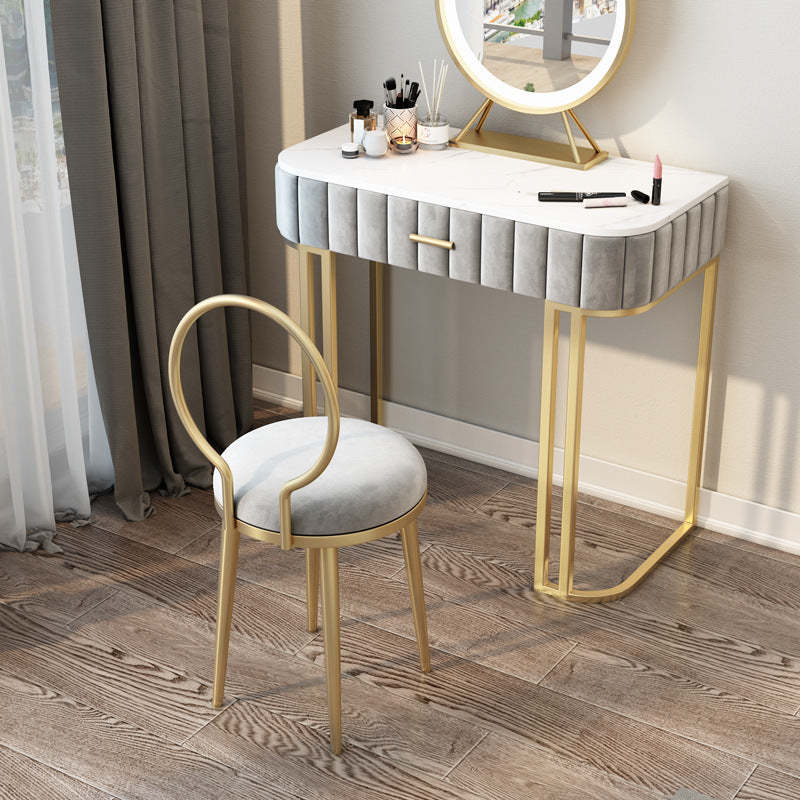 Nordic Flannelette Leather Iron Dining Chair — Leather & White