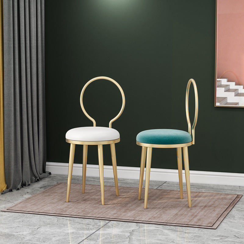 Nordic Flannelette Leather Iron Dining Chair