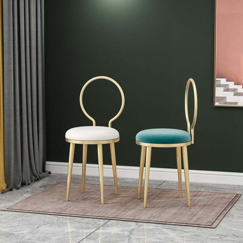 Nordic Flannelette Leather Iron Dining Chair