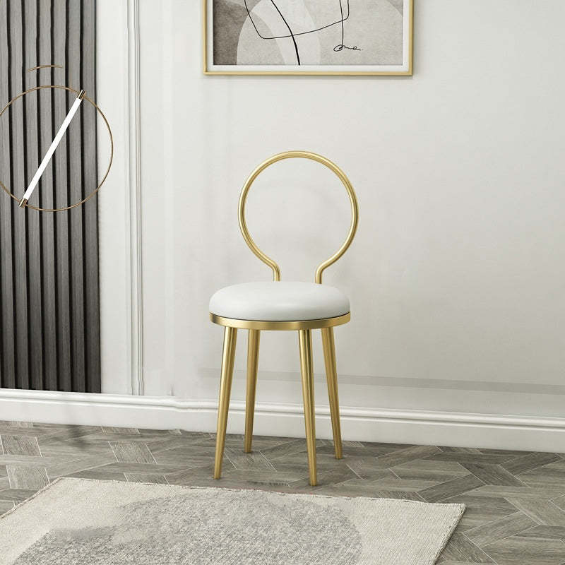 Nordic Flannelette Leather Iron Dining Chair