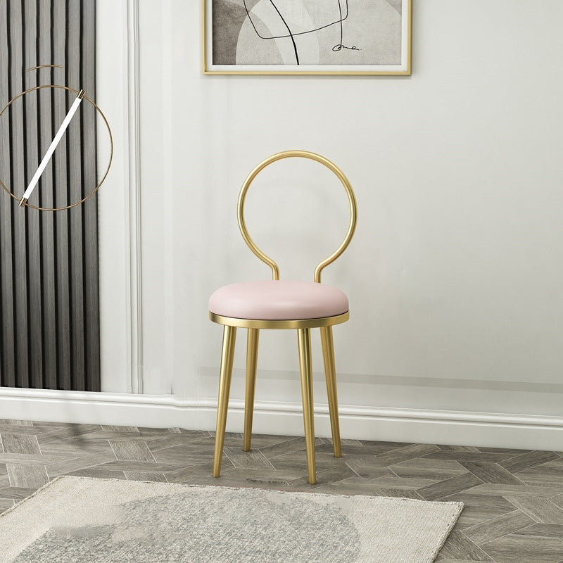Nordic Flannelette Leather Iron Dining Chair