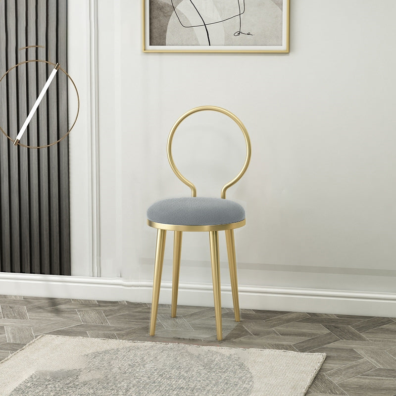 Nordic Flannelette Leather Iron Dining Chair
