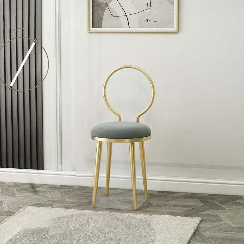 Nordic Flannelette Leather Iron Dining Chair