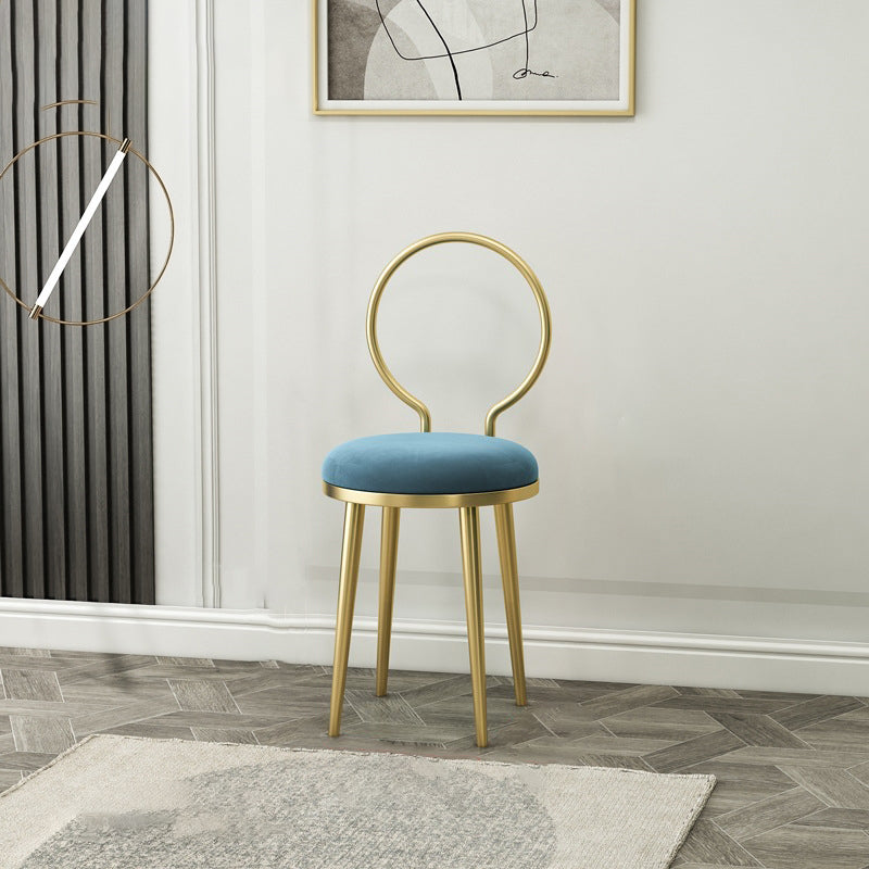 Nordic Flannelette Leather Iron Dining Chair