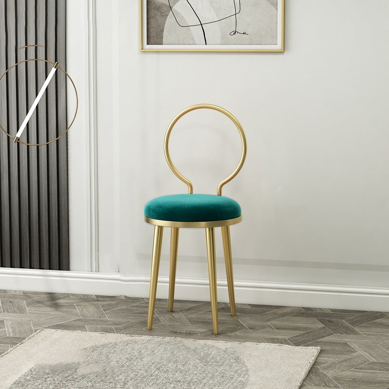 Nordic Flannelette Leather Iron Dining Chair