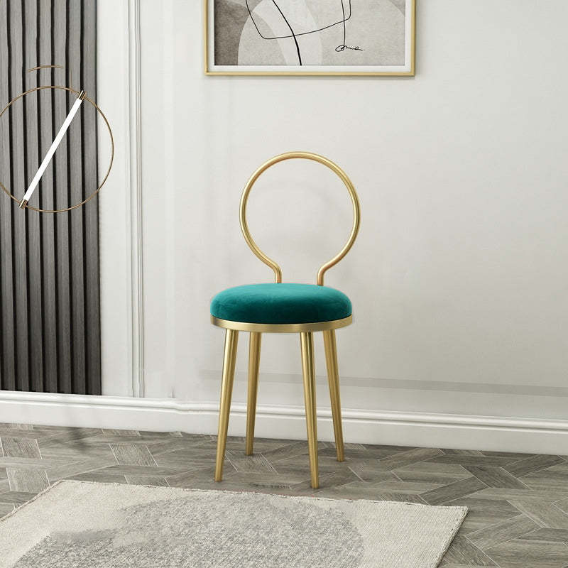 Nordic Flannelette Leather Iron Dining Chair
