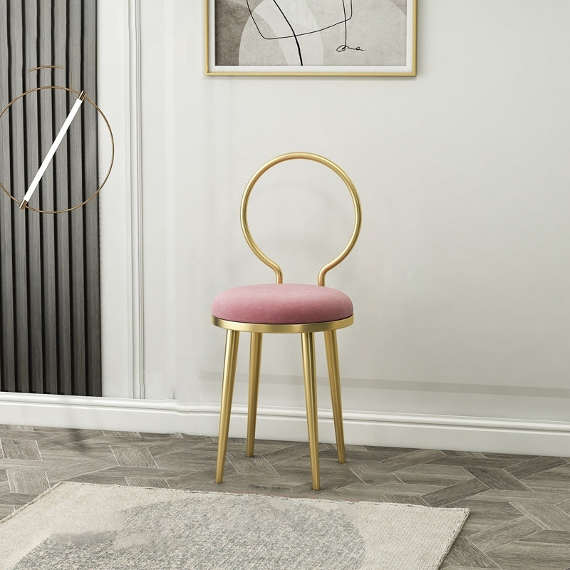 Nordic Flannelette Leather Iron Dining Chair