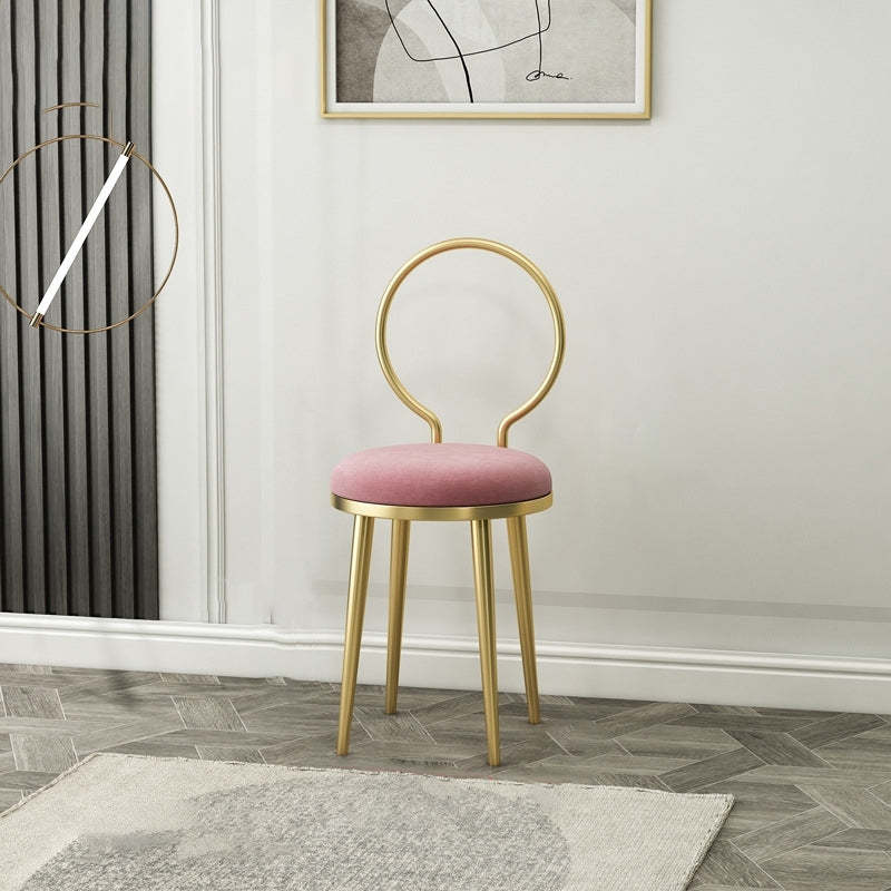 Nordic Flannelette Leather Iron Dining Chair