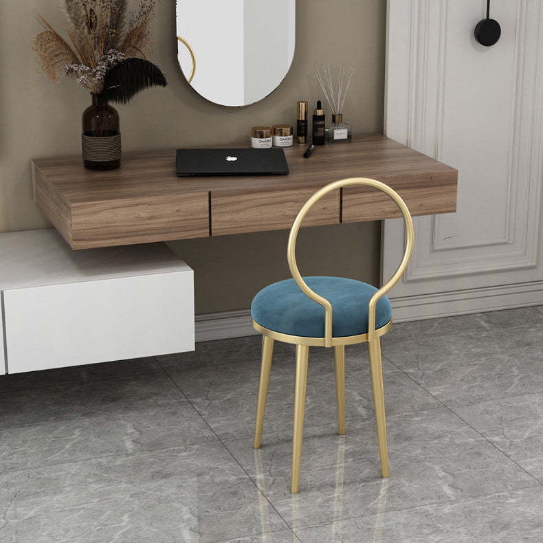 Nordic Flannelette Leather Iron Dining Chair — Leather & Gray