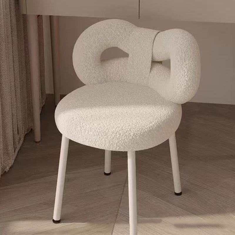 Contemporary Bow Knot Lambswool Vanity Stool