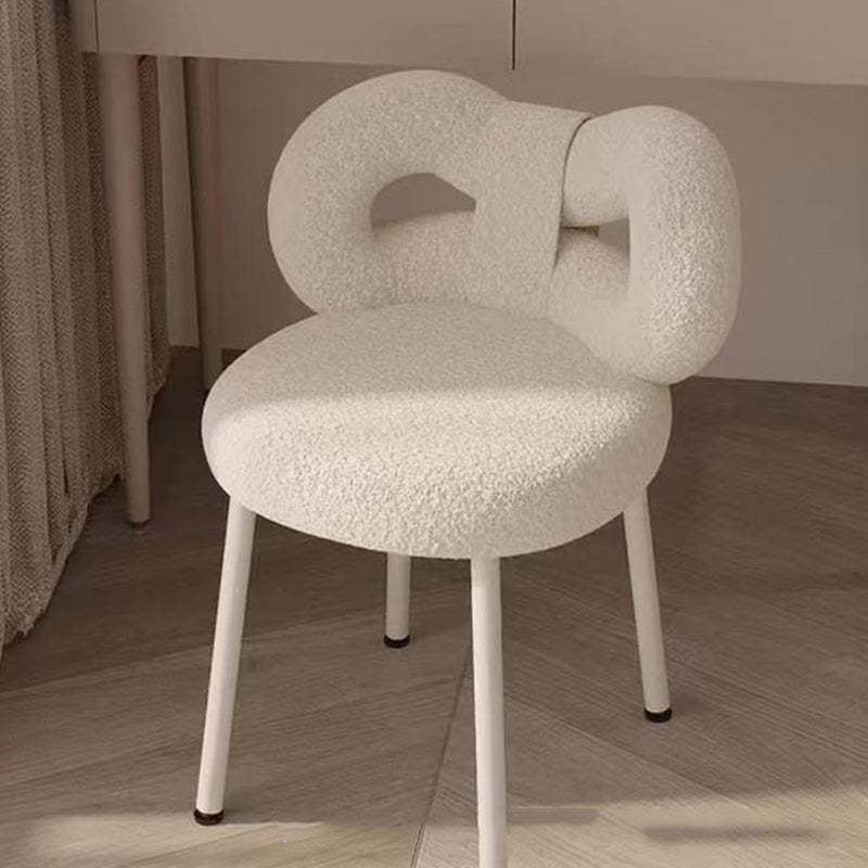 Contemporary Bow Knot Lambswool Vanity Stool