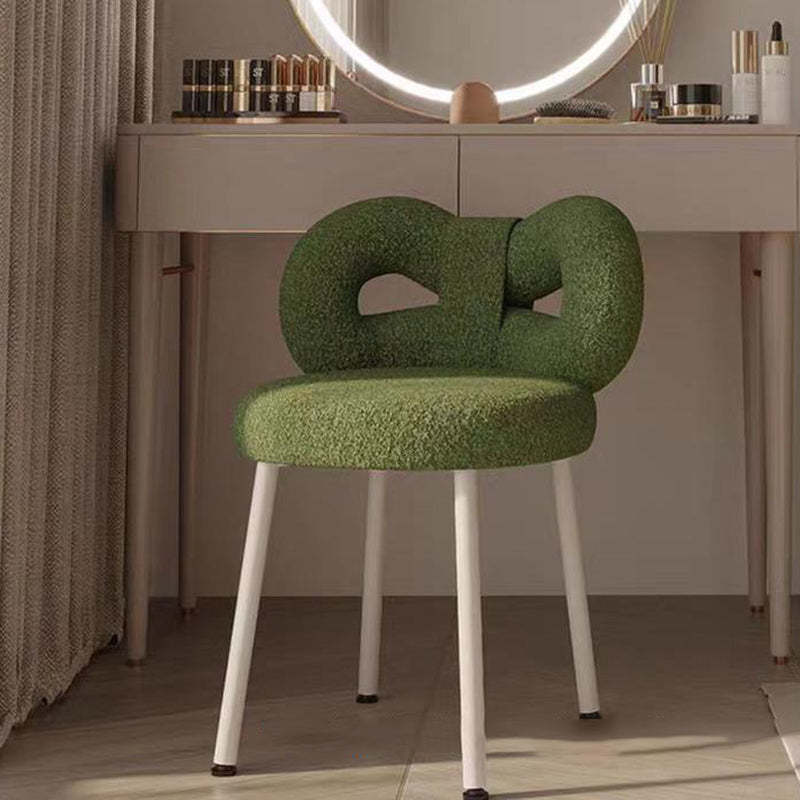 Contemporary Bow Knot Lambswool Vanity Stool