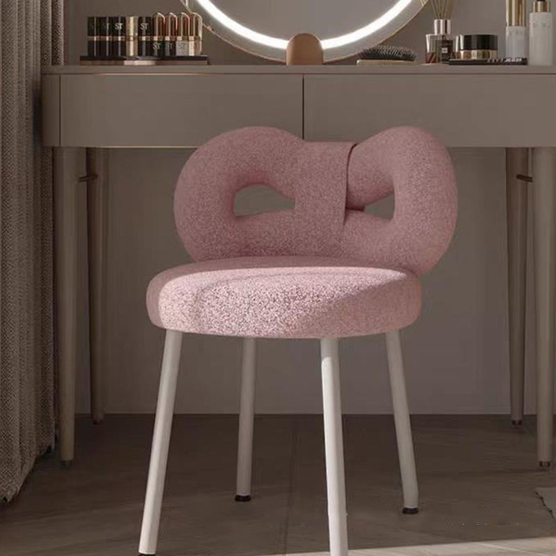 Contemporary Bow Knot Lambswool Vanity Stool