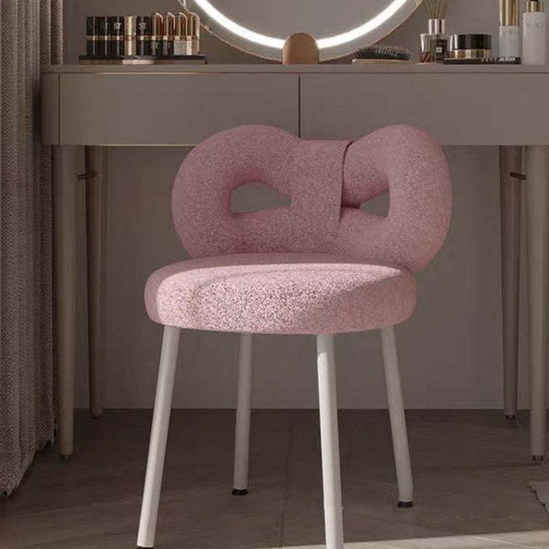 Contemporary Bow Knot Lambswool Vanity Stool