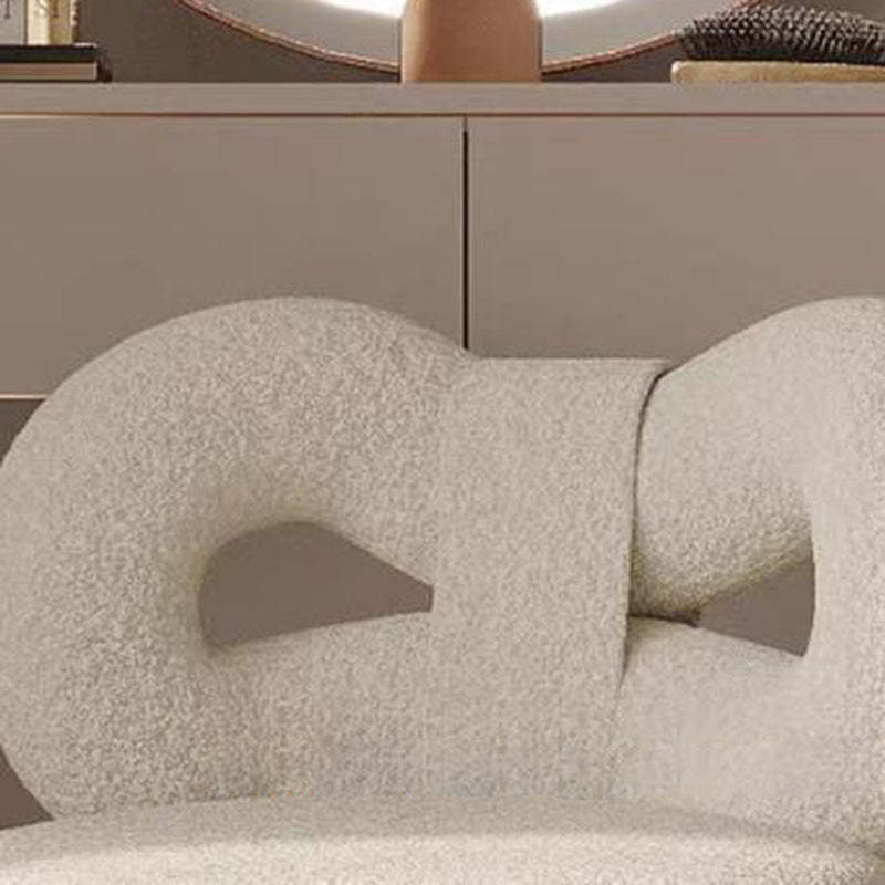 Contemporary Bow Knot Lambswool Vanity Stool