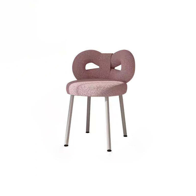 Contemporary Bow Knot Lambswool Vanity Stool