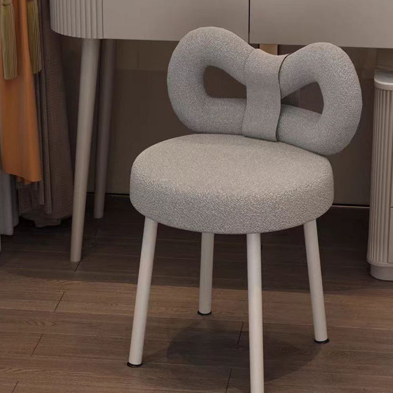 Contemporary Bow Knot Lambswool Vanity Stool