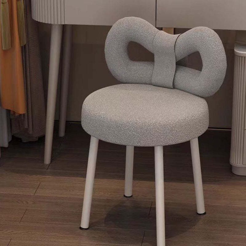 Contemporary Bow Knot Lambswool Vanity Stool