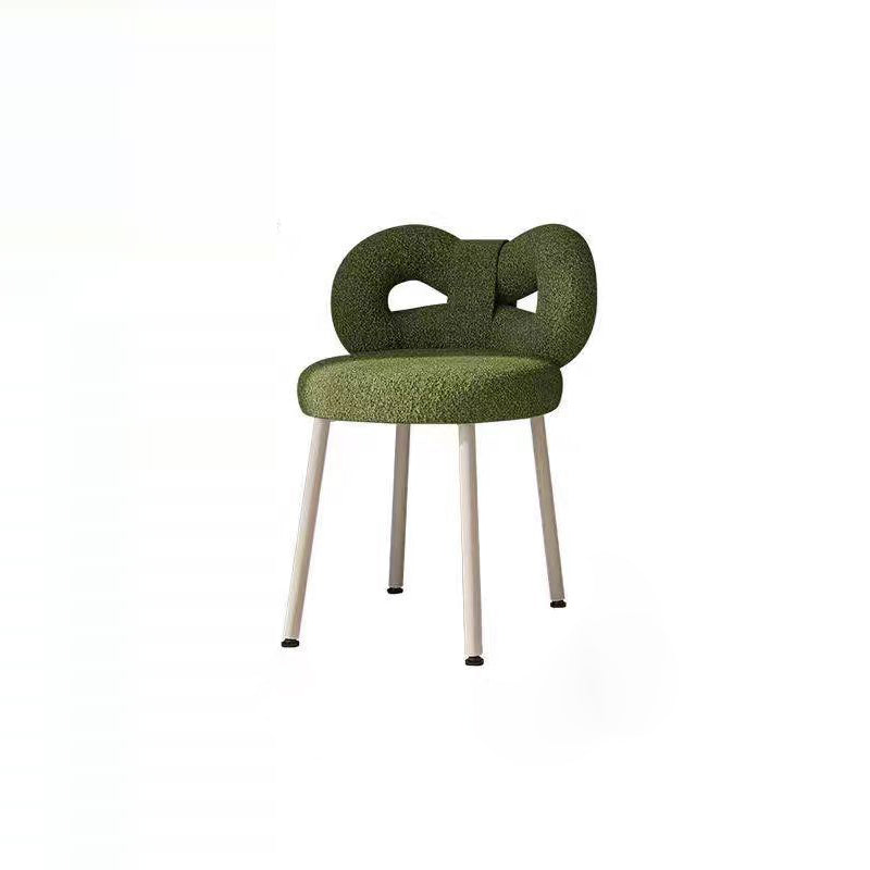 Contemporary Bow Knot Lambswool Vanity Stool