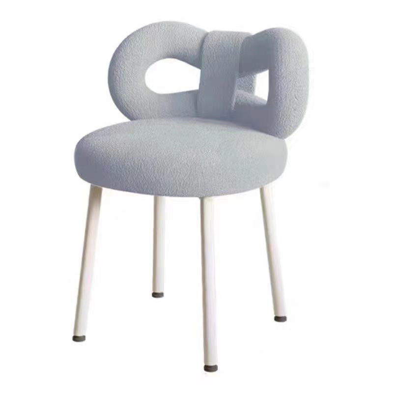 Contemporary Bow Knot Lambswool Vanity Stool