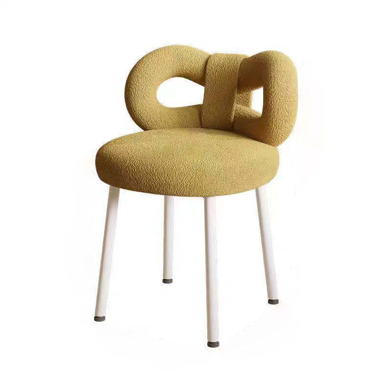 Contemporary Bow Knot Lambswool Vanity Stool