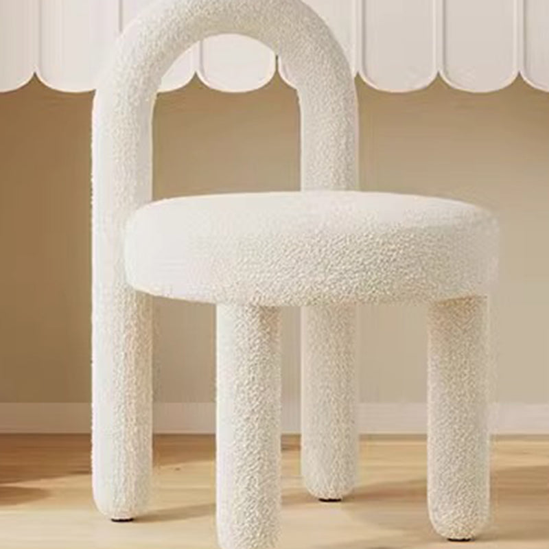 Modern Lambswool Flannelette Steel Vanity Stool