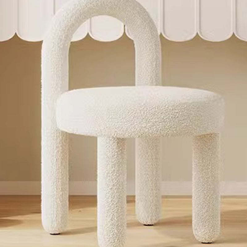 Modern Lambswool Flannelette Steel Vanity Stool