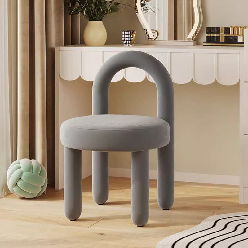 Modern Lambswool Flannelette Steel Vanity Stool