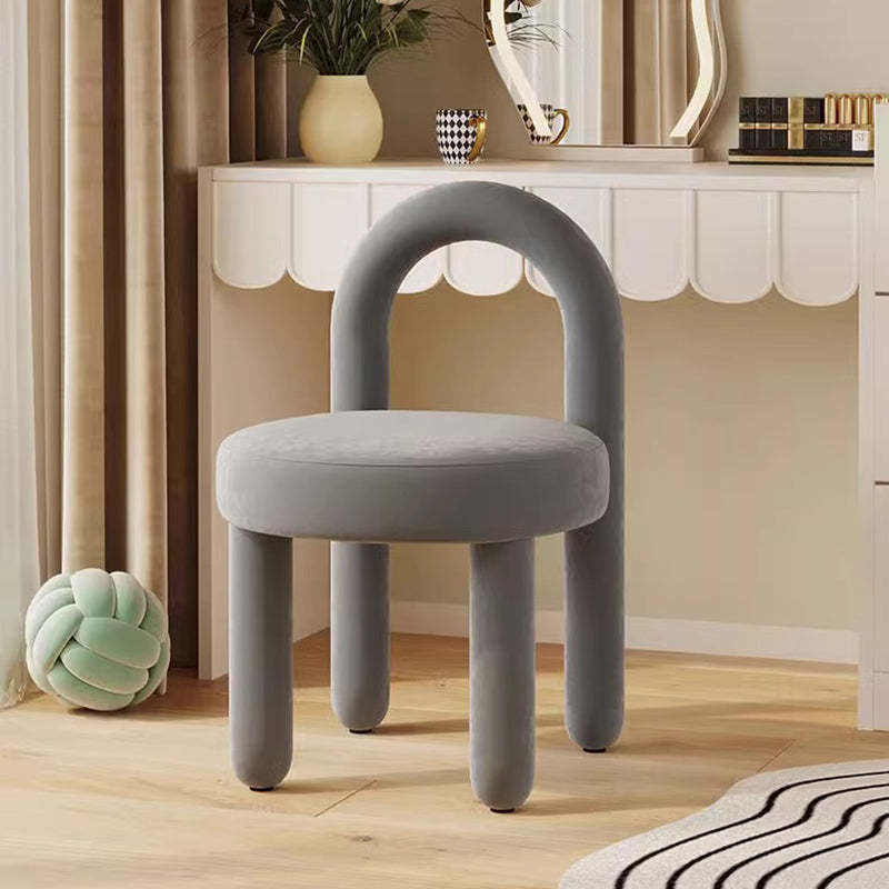 Modern Lambswool Flannelette Steel Vanity Stool