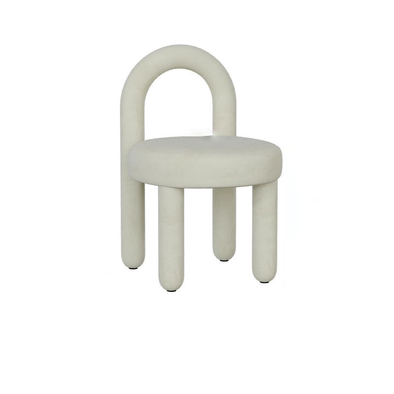 Modern Lambswool Flannelette Steel Vanity Stool