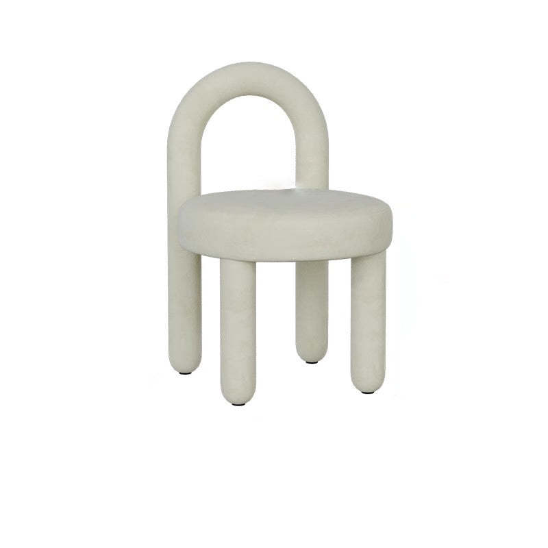 Modern Lambswool Flannelette Steel Vanity Stool