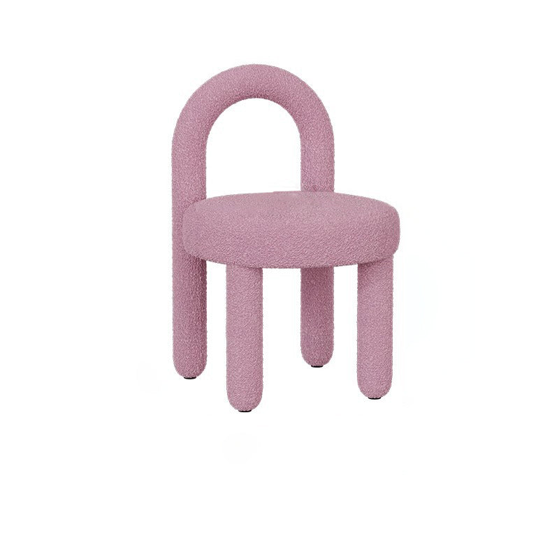Modern Lambswool Flannelette Steel Vanity Stool